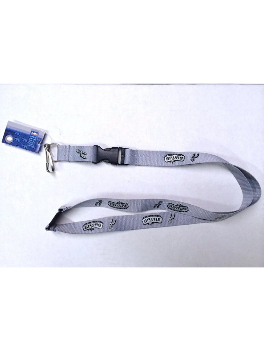 San Antonio Spurs Lanyard Keychain Gray with Team Logo NBA New